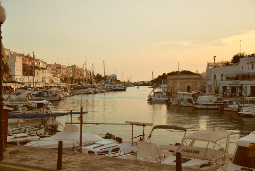 Boat and Sailing harbour Menorca